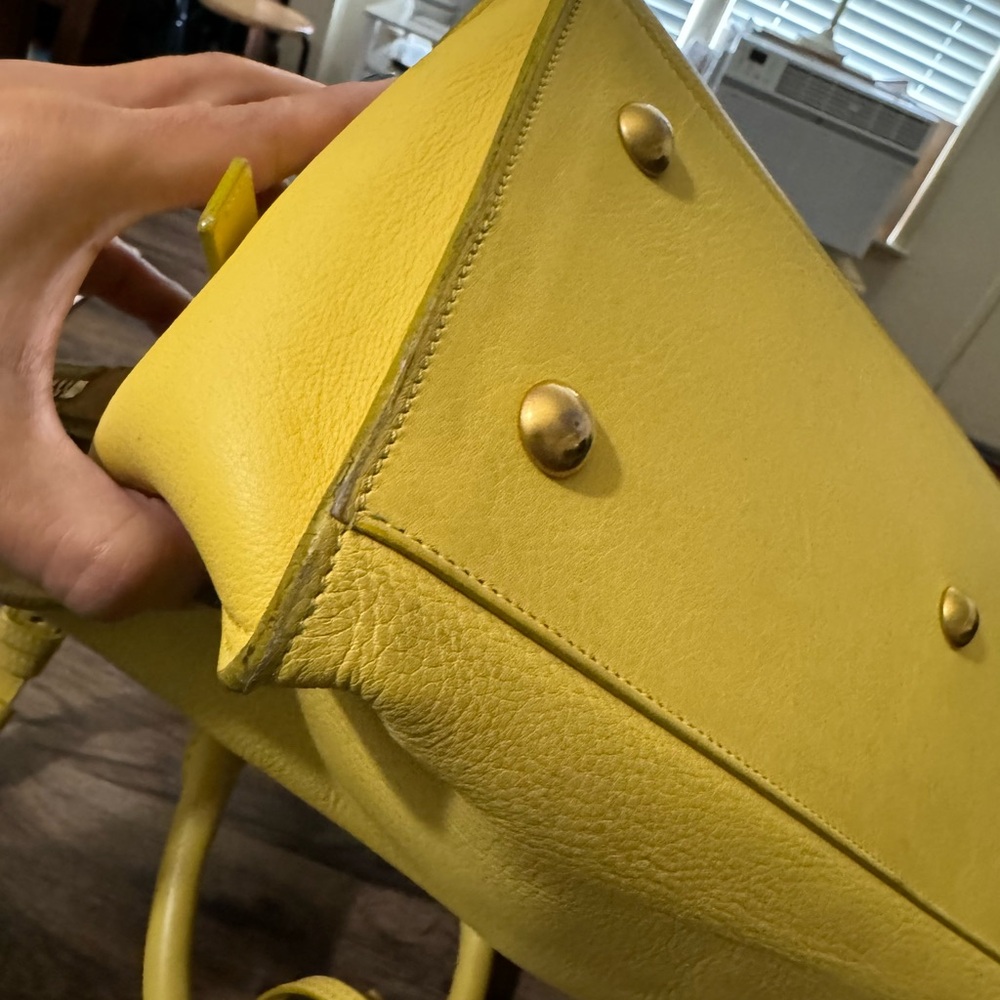 Saint Laurent Yellow Satchel with Structured Design - Picture 7 of 7